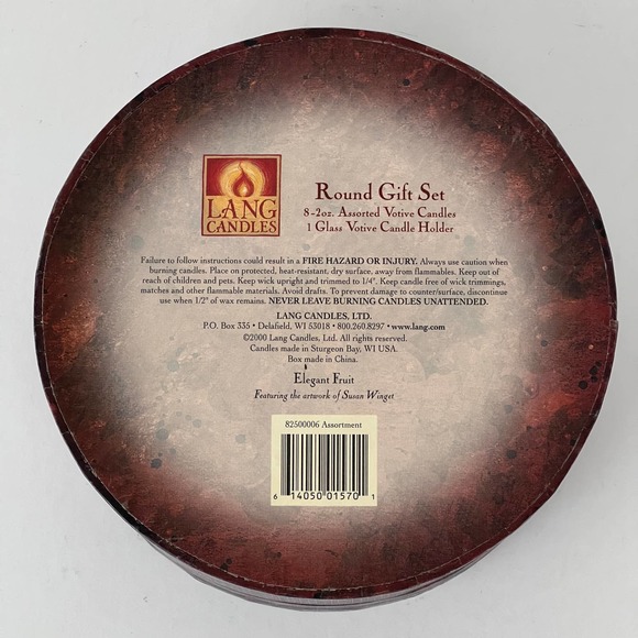 Holly Berry Round Decorative Empty Storage Gift Box Susan Winget Lang Candles - Picture 5 of 5